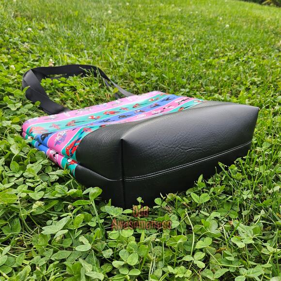 Cartoon Spider Animation Tote Bag Purse Vinyl Grocery Shopping Shoulder Tuesday - Picture 5 of 10